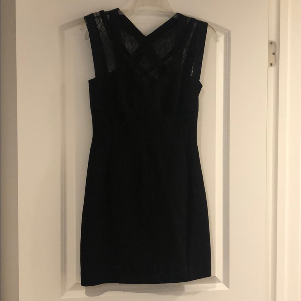 All Saints Black Mini Dress with Lace